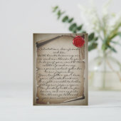 Medieval Gray Scroll Wax Seal Wedding Thank You ポストカード (スタンド正面)