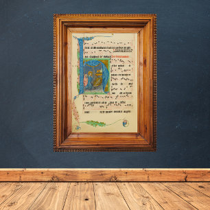 Medieval Gregorian Chant Christmas Manuscript ポスター