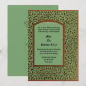 Medieval Illuminated Manuscript Vine Foliage Style 招待状 (正面/裏面)