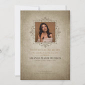 Medieval-Inspired Elegant 1-Photo Memorial 招待状 (正面)