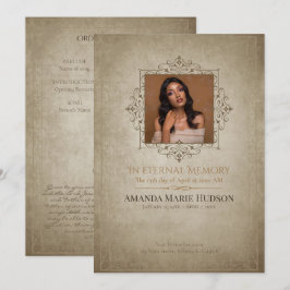 Medieval-Inspired Elegant 1-Photo Memorial 招待状