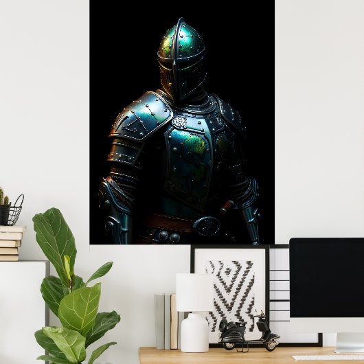 Medieval Knight Armor, Abstract Colors ポスター (ホームオフィス)