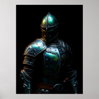 Medieval Knight Armor, Abstract Colors ポスター