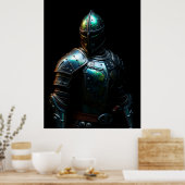 Medieval Knight Armor, Abstract Colors ポスター (キッチン)
