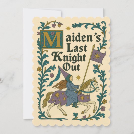 Medieval “Last Knight Out” Bachelorette Invitation 招待状 (正面)
