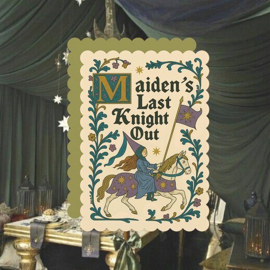 Medieval “Last Knight Out” Bachelorette Invitation 招待状