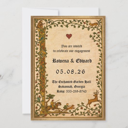 Medieval Manuscript Engagement Party  招待状 (裏面)