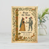 Medieval Manuscript Save the date 招待状 (スタンド正面)