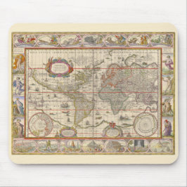 Medieval Map of the Entire World (by Willem Blaeu) マウスパッド