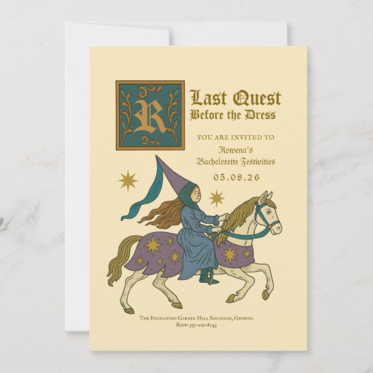 Medieval Princess “Last Quest Bachelorette 招待状 (正面)
