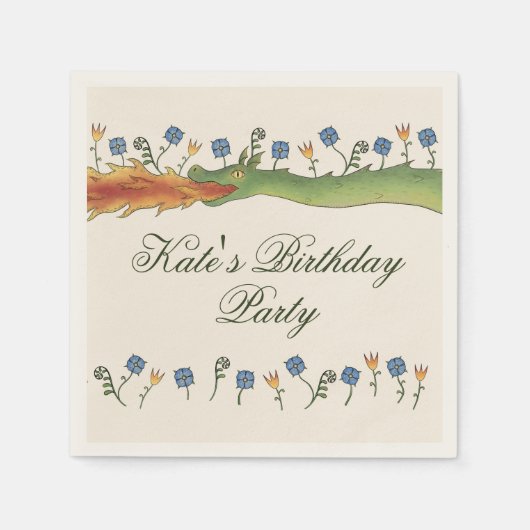 Medieval Ren Faire dragon スタンダードカクテルナプキン (正面)