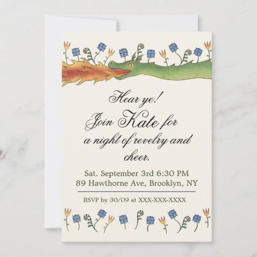 Medieval Ren Faire  dragon Invitation 招待状 (正面)