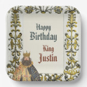 Medieval Renaissance King Birthday ペーパープレート (正面)