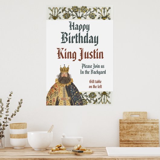 Medieval Renaissance King Birthday ポスター (キッチン)