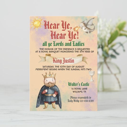 Medieval Renaissance King Birthday Invitation 招待状 (スタンド正面)