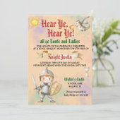 Medieval Renaissance Knight Birthday Invitation 招待状 (スタンド正面)