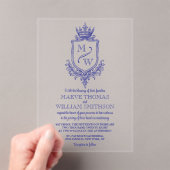 Medieval Royal Crest Monogram Wedding Invitation アクリル招待状 (インサイチュ (ポータブル))