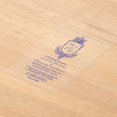 Medieval Royal Crest Monogram Wedding Invitation アクリル招待状 (レイダウン)