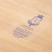 Medieval Royal Crest Monogram Wedding Invitation アクリル招待状 (レイダウン)