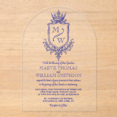 Medieval Royal Crest Monogram Wedding Invitation アクリル招待状 (正面)