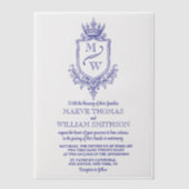 Medieval Royal Crest Monogram Wedding Overlay ベラム紙招待状 (正面)