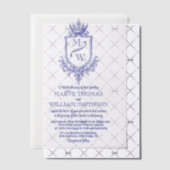 Medieval Royal Crest Monogram Wedding Overlay ベラム紙招待状 (オフセット (招待状))