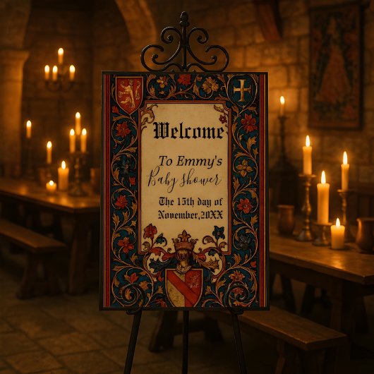 Medieval Style Customizable Welcome Sign ポスター