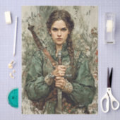Medieval Warrior Woman Fantasy Decoupage Paper 薄葉紙 (クラフト)