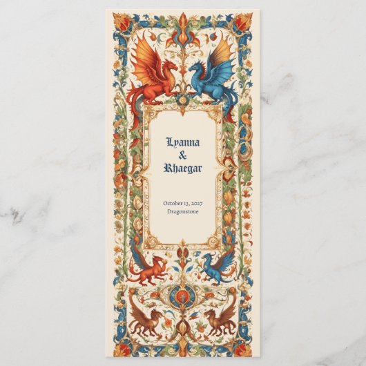 Medieval Wedding, Ancient Manuscript メニュー (正面)