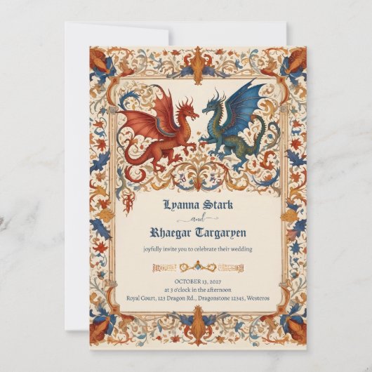 Medieval Wedding Invitation, Ancient Manuscript 招待状 (正面)