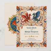 Medieval Wedding Invitation, Ancient Manuscript 招待状 (正面/裏面)