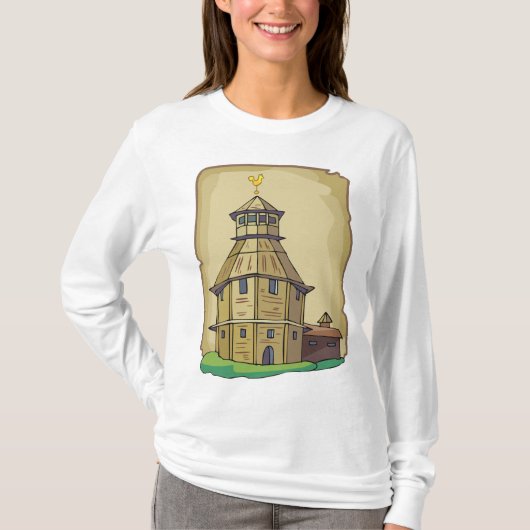 Medieval Wooden Watchtower and Fortress Tシャツ (正面)