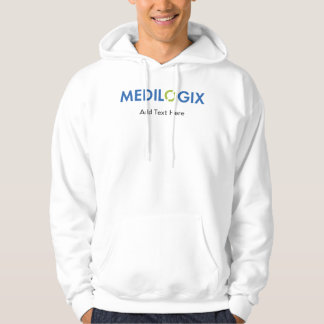 MEDILOGIXメンズフード付きスウェットシャツ標準ロゴ追加文字 パーカ