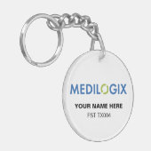 MEDILOGIX Keychain Round Add Text キーホルダー (正面左)