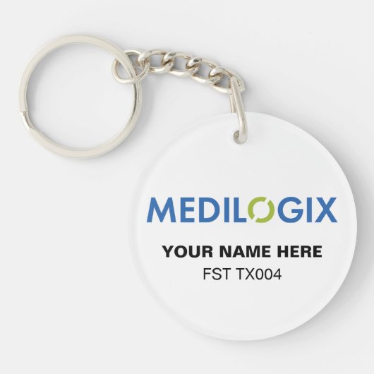 MEDILOGIX Keychain Round Add Text キーホルダー (正面)