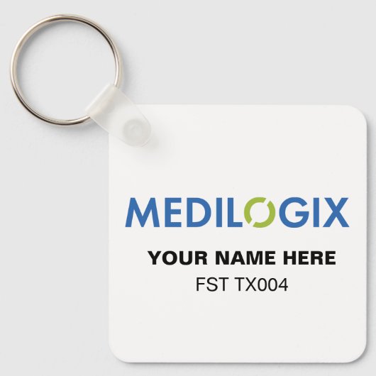 MEDILOGIX Keychain Square Add Text キーホルダー (正面)