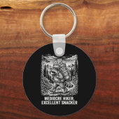 Mediocre hiker excellent snacker funny raccoon キーホルダー (正面)