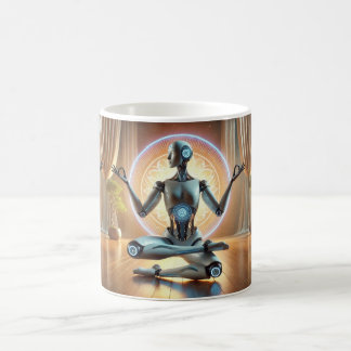 Meditating AI Robot Mug – Zen Cybernetic コーヒーマグカップ
