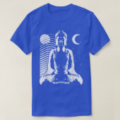 Meditating Buddha in Yin Yang style with day and n Tシャツ (デザイン正面)