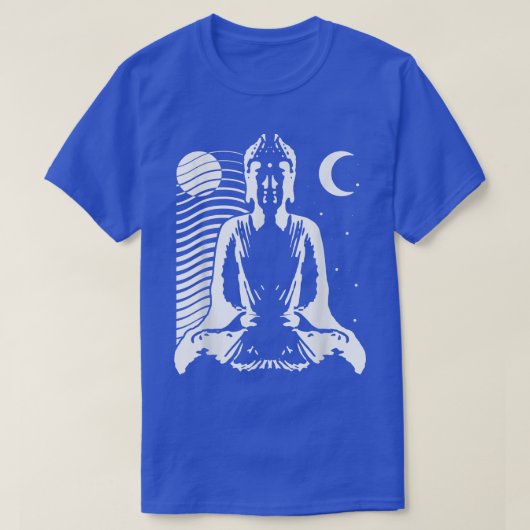 Meditating Buddha in Yin Yang style with day and n Tシャツ (デザイン正面)