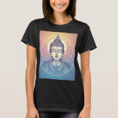 Meditating Buddha Mandala Art T-Shirt - Zen Spirit Tシャツ (正面)