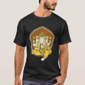 Meditating Elephant Hindu God Ganesha Tシャツ (正面)