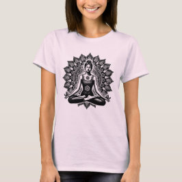 Meditating Girl Yoga Pose Spiritual Wellness Calm Tシャツ