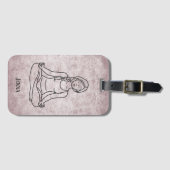 Meditating Lady Custom Name ラゲッジタグ (正面横)