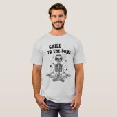Meditating Skeleton with Headphones in Space T-Shi Tシャツ (正面フル)