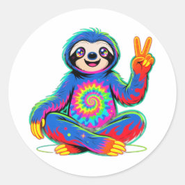 Meditating sloth ラウンドシール