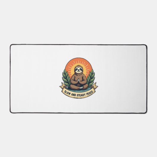 Meditating Sloth Vintage Relaxed Humor Design 2 デスクマット (正面)