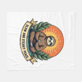 Meditating Sloth Vintage Relaxed Humor Design 2 フリースブランケット (正面(横))