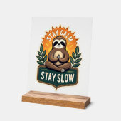 Meditating Sloth Vintage Relaxed Mind T-Shirt 2 アクリルサイン (傾斜)