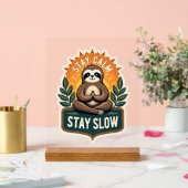 Meditating Sloth Vintage Relaxed Mind T-Shirt 2 アクリルサイン (ウェディング)